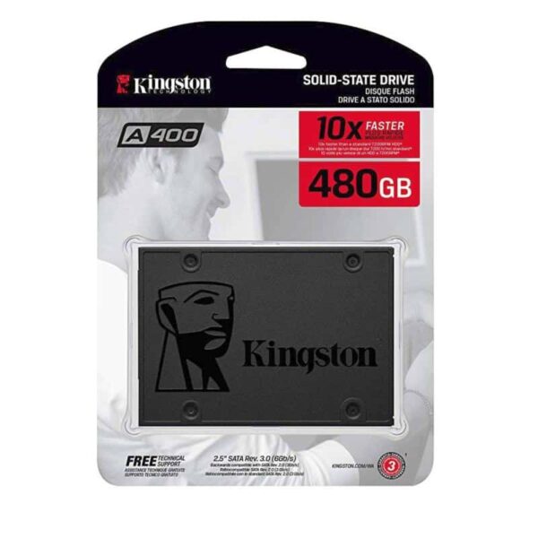 Kingston 480 GB Digital A400 SATA III 2.5″ Internal Solid State Drive – Grey