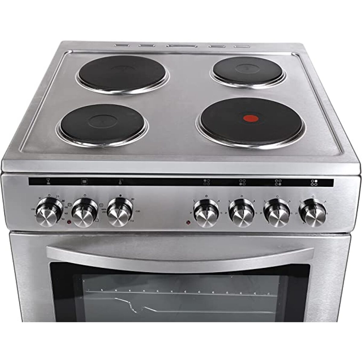 Hoover 60CM Electric Hot Plate Cooker 4 Burner Multi Function Oven with Grill Rotisserie and Oven Thermostat Steel Model FEC6601S | 1 Year Full Warranty - Image 2