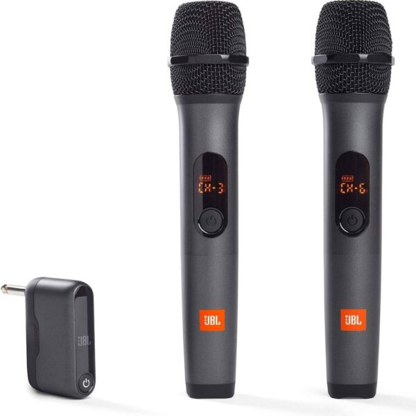 JBL Wireless Two Microphone System with Dual-Channel Receiver Black Model JBLWIRELESSMIC | 1 Year Warranty