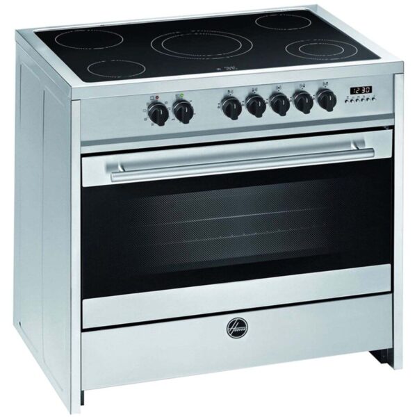 Hoover 90X60 Ceramic Cooker 121L Electric Oven Electric grill Digital programmer Free Standing Steel Model Hvc-M95E-01X | 1 Year Full Warranty