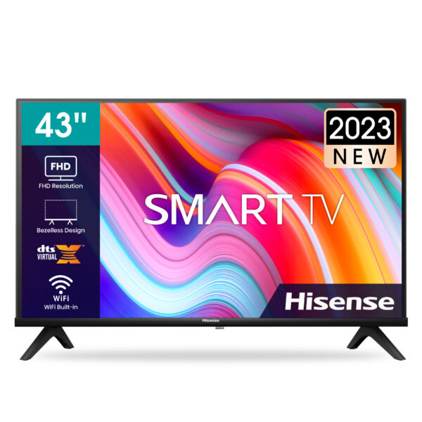 Hisense 43 Inch Smart TV 4K HD VIDAA Dolby DTS Sound High Contrast Wi-Fi Color Black Model – 43A4K – 1 Year Warranty.