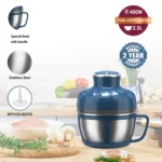 AFRA Stainless Steel Chopper, 400W, 2 Adjustable Speed, Stainless Steel Bowl W/Handle – 5425 Copper Motor, 2.5l Jar Capacity, Model AF-425CHSS | 2 Year Warranty - Image 2