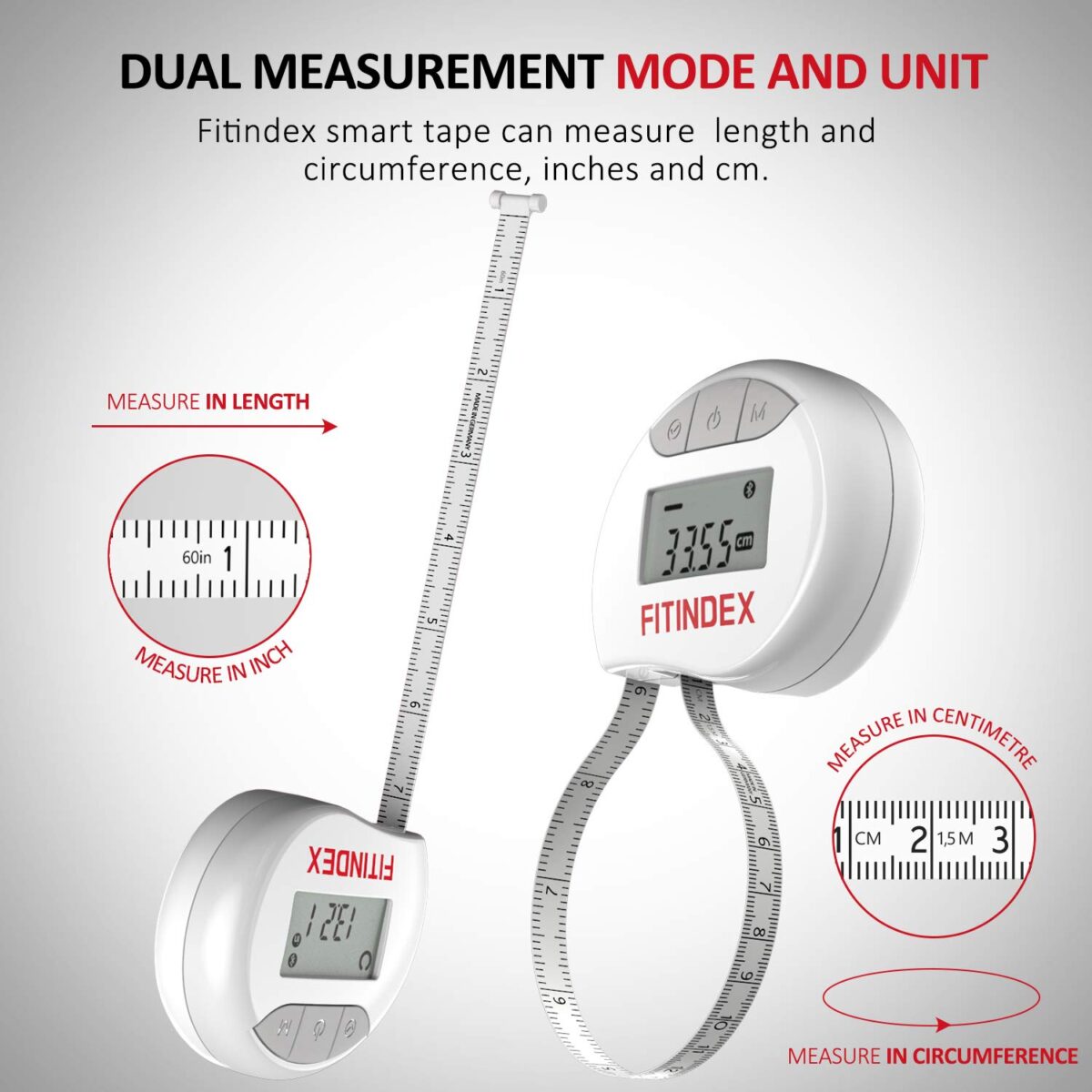 FITINDEX Smart Body Tape Measure Bluetooth Digital Measuring Tape - Image 7