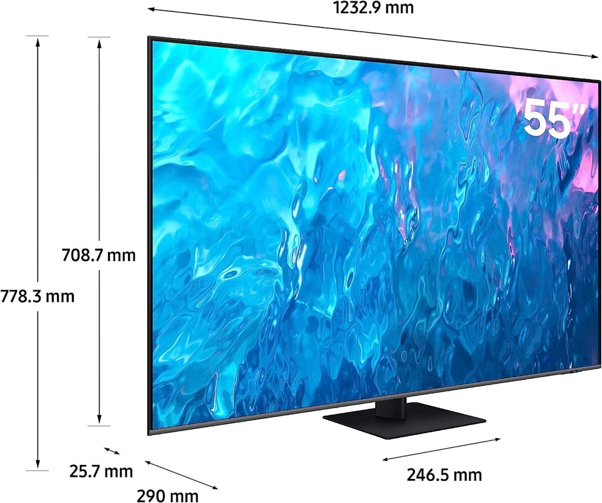 Samsung 55 Inch QLED 4K Smart TV, (Series Q70C), Quantum Processor 4K, Motion Enhancement, HDR10+, Color Gray Model – QA55Q70CAUXZN – 1 Year Warranty. - Image 3