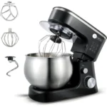 AFRA Stand Mixer, 1200W, 5L Stainless Steel Bowl, 6 Speed, 7635 Copper Motor, Metal Gear Design, Anti-Leaking, Low Noise, Non-Slip Rubber Feet, Model AF-1200SMBK | 2 Year Warranty