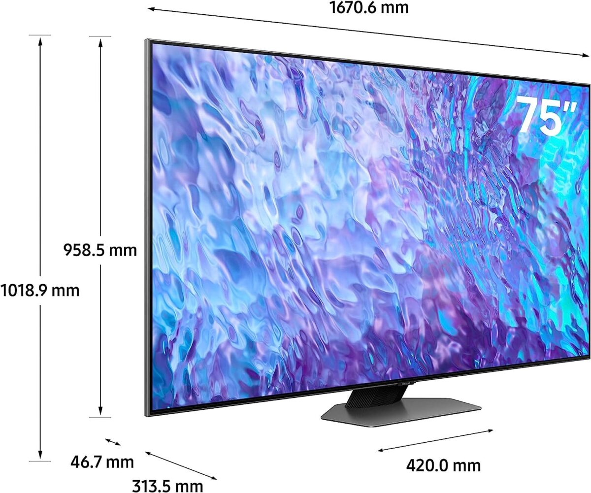 Samsung 75 Inch QLED 4K Smart TV, (Series Q80C), Neural Quantum Processor 4K, Quantum HDR+, Color Carbon Silver Model – QA75Q80CAUXZN – 1 Year Warranty. - Image 2