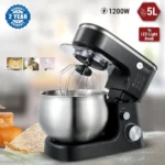 AFRA Stand Mixer, 1200W, 5L Stainless Steel Bowl, 6 Speed, 7635 Copper Motor, Metal Gear Design, Anti-Leaking, Low Noise, Non-Slip Rubber Feet, Model AF-1200SMBK | 2 Year Warranty - Image 2