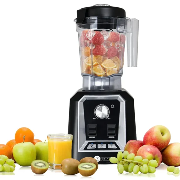 AFRA Professional Blender, 1600W High-speed Copper motor (9540), Food grade 6 PCS SUS blades, 2L Unbreakable Jar, Dry Grinding + Wet Grinding, Overloaded Protection, Model AF-162PBBK | 2 Year Warranty