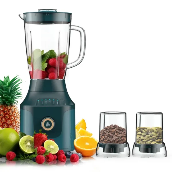 AFRA 2 In 1 Blender, 450 Watts, Unbreakable Jar, Full Copper Motor, Blending, Grinding, ABS Blender Base, Noiseless Extracting, ModelAF-450BLGN | 2-Year Warranty