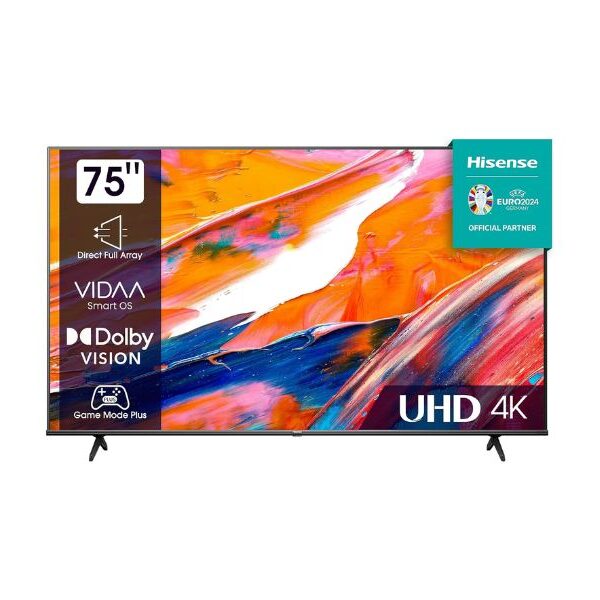 Hisense 75 Inch 4K UHD Smart TV with Dolby Vision YouTube/Netflix Black Model – 75A61K – 1 Year Warranty.