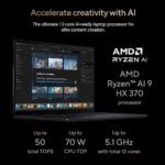 ASUS ProArt P16 H7606WI Laptop, 16″, AMD Ryzen AI 9 HX 370, 64GB RAM, 2TB SSD, RTX 4070 8GB GPU, English-Arabic Keyboard, Windows 11, Black – H7606WI-ME123W - Image 3