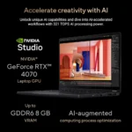ASUS ProArt PX13 HN7306WI Laptop 13.3″, AMD Ryzen AI 9 HX 370, 32GB RAM, 2TB SSD, RTX 4070 8GB GPU, English-Arabic Keyboard, Windows 11, Black- HN7306WI-OLED12C32W - Image 2
