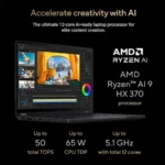 ASUS ProArt PX13 HN7306WI Laptop 13.3″, AMD Ryzen AI 9 HX 370, 32GB RAM, 2TB SSD, RTX 4070 8GB GPU, English-Arabic Keyboard, Windows 11, Black- HN7306WI-OLED12C32W - Image 3