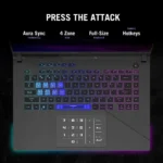ASUS ROG Strix G16 G614JVR-I9161G 16″ FHD Intel Core i9-14900HX 16GB RAM 1TB SSD, RTX 4060 8GB Graphics Gaming Laptop, English-Arabic Keyboard  – Grey - Image 4