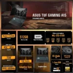 ASUS TUF A15 FA506NCR Gaming Laptop, 15.6″ FHD 144Hz, AMD Ryzen 7 7435HS, 8GB RAM, 512GB SSD, GeForce RTX 3050 4GB, Windows11 Home, Graphite Black- 90NR0JV7-M006Y0 - Image 5