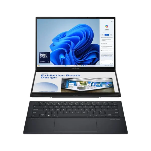 ASUS Zenbook Duo OLED Dual Screen Laptop, 14.0″ 3K OLED Touch Display, Intel Core Ultra 9 185H , 32GB RAM, 2TB SSD, Intel Arc Graphics, English-Arabic Keyboard, Windows11-UX8406MA-OLEDI9IG