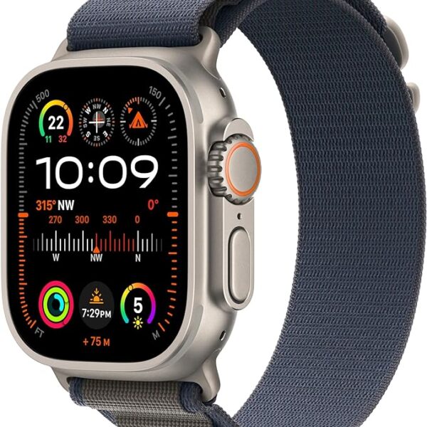 Apple Watch Ultra 2 [GPS + Cellular 49mm] Smartwatch with Rugged Titanium Case & Indigo Alpine Loop Large