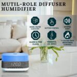 Bluetooth Clock Aromatherapy Humidifier Speaker with 7 Color Ambient Light - Image 8