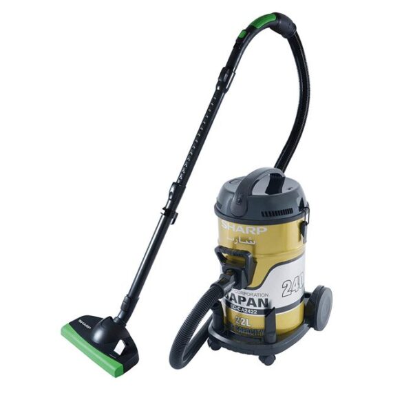 Sharp 22 Liter Drum Vacuum Cleaner, 2400 W, Color Gold Model – EC-CA2422-Z  – 1 Year Warranty.