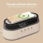 EZVALO 6 in 1 Digital Alarm Clock + FM Radio + Fast Wireless Charging + Bluetooth Speaker + Count Down Timer + Night Light - Image 5