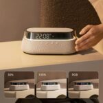 EZVALO 6 in 1 Digital Alarm Clock + FM Radio + Fast Wireless Charging + Bluetooth Speaker + Count Down Timer + Night Light - Image 2