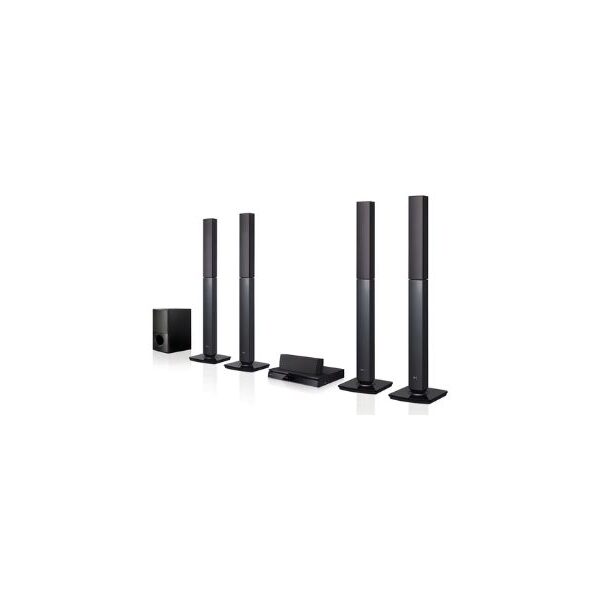 LG 1000W 5.1 Channel Home Theatre System Jersey Speaker Front Firing Subwoofer with DVD– Black Model- LHD655BT – International Version