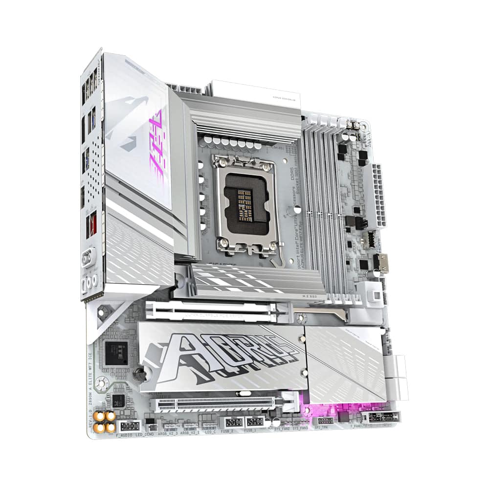 GIGABYTE Z890M Aorus Elite WiFi-7 Ice DDR5 LGA 1851 Micro-ATX Motherboard – White | Z890M-A-ELITE-WIFI7-ICE - Image 3