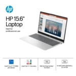 HP 15-fd0107dx 15.6” FHD Touchscreen Laptop, Intel Core i7-1255U, 16GB RAM, 512GB SSD, Intel Iris Xe Graphics, Windows 11, English Keyboard, Natural Silver- A9PE7UA#ABA - Image 2