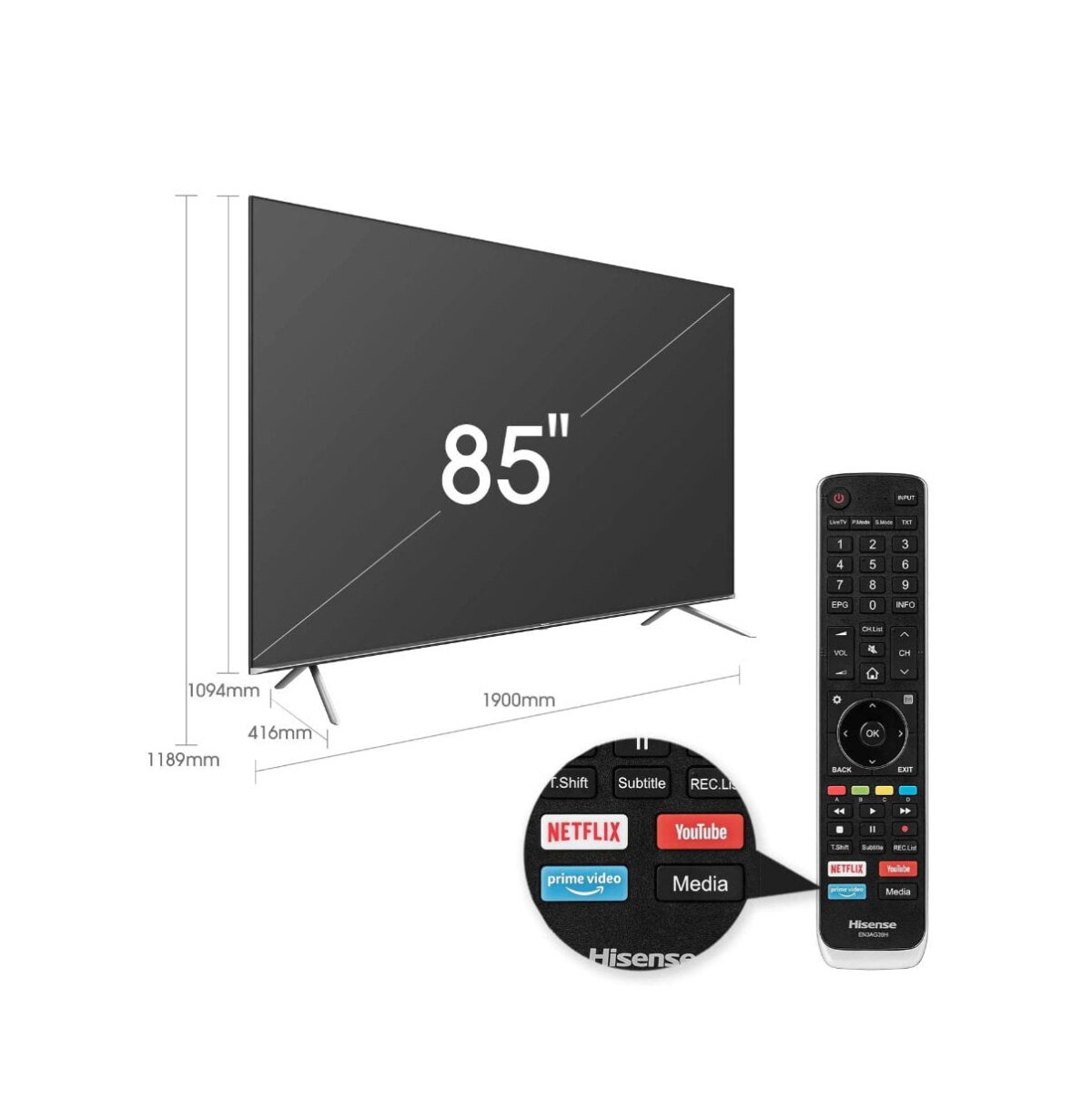 Hisense 85-Inch ULED 4K Smart TV Premium Quantum Dot QLED Series Model 85A7GQ | 1 Year Warranty - Image 3