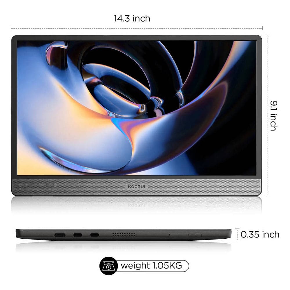 KOORUI 15.6-Inch Portable Monitor IPS FHD 1920 x 1080 60Hz 6ms | 15B1 - Image 2