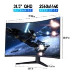 KOORUI 32-Inch Gaming Curved Monitor VA QHD 2560 x 1440 170Hz 1ms | 32E6QC - Image 4
