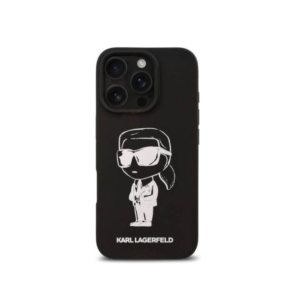 Karl Lagerfeld TPU Silicone Hard Case with ikonik Graffiti Logo for iPhone 16 Pro Max