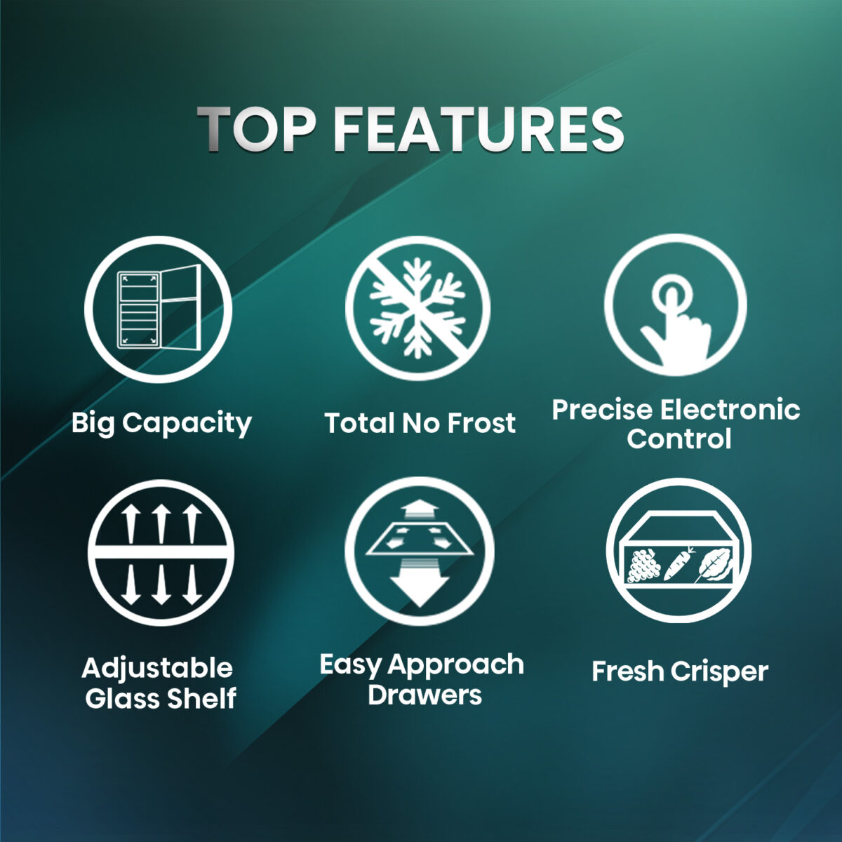 Hisense RT3N635NAD4 – Two Door Top-mount 635L Freezer Fridge, Precise Electronic Control, Big Capacity, Total No Frost, 83×74.6×187 cm (LxWxH), Silver, 1 Year Full & 10 Years Compressor Warranty - Image 6