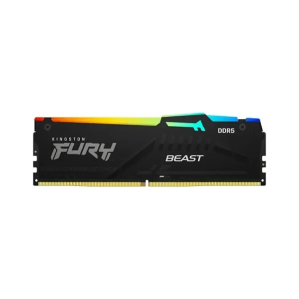 Kingston Fury Beast RGB 16GB RAM DDR5 Desktop Memory, 6000Mhz Speed, Black-KF560C40BBA-16