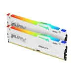 Kingston Fury Beast RGB 64GB (32GB x2) RAM 5600MT/s DDR5 White-KF556C40BWAK2-64