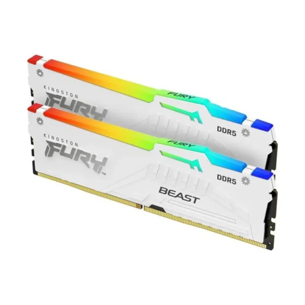 Kingston Fury Beast RGB 64GB (32GB x2) RAM 5600MT/s DDR5 White-KF556C40BWAK2-64