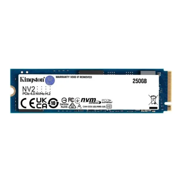 Kingston NV2 250GB M.2 2280 NVMe Internal SSD, Up to 3000MB/s Read / 1300MB/s Write Speed, Gen 4×4 NVMe PCIe Performance -SNV2S/250G