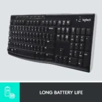 Logitech K270 Wireless Keyboard for Windows, 2.4 GHz Wireless, Black - Image 3