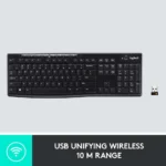 Logitech K270 Wireless Keyboard for Windows, 2.4 GHz Wireless, Black - Image 4