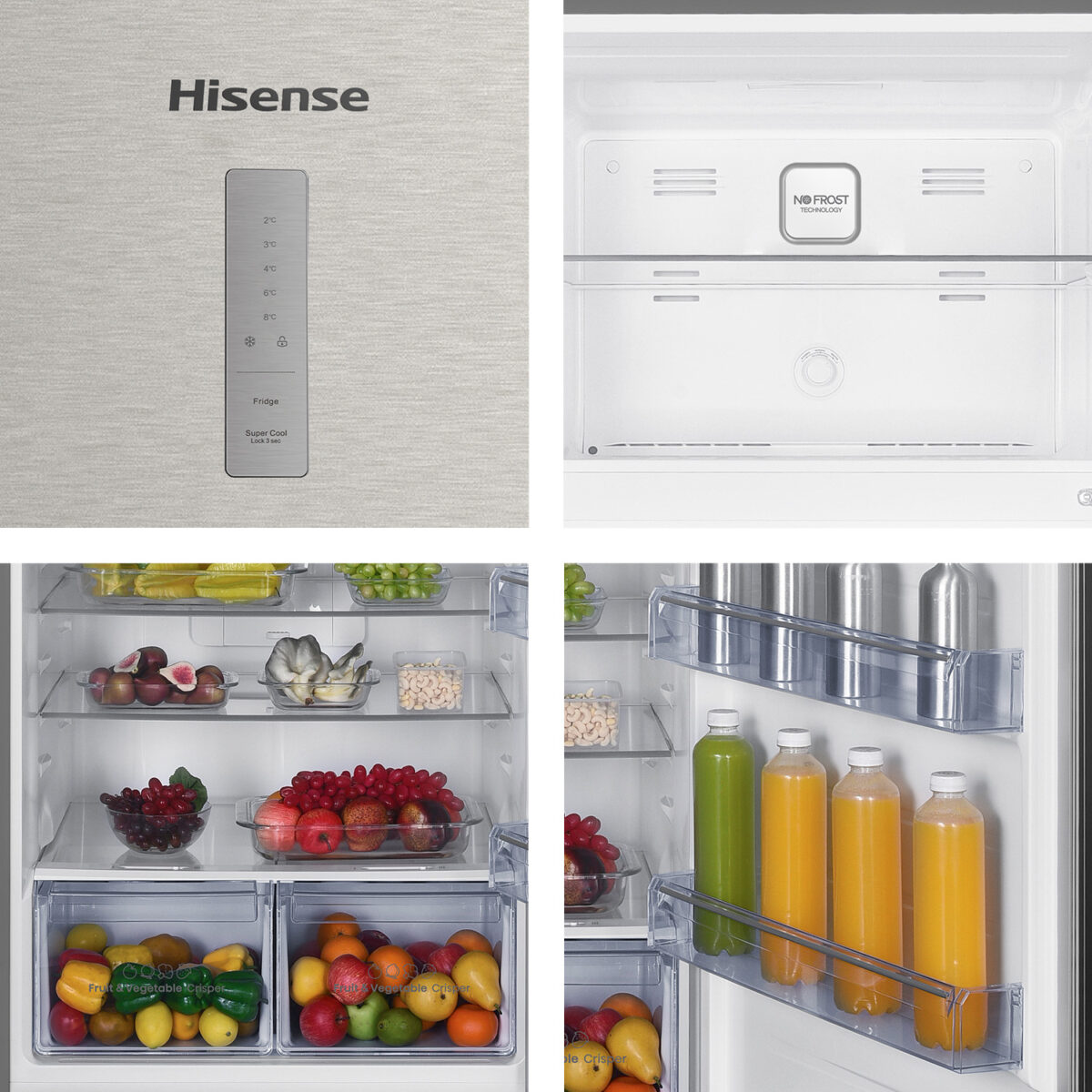 Hisense RT3N635NAD4 – Two Door Top-mount 635L Freezer Fridge, Precise Electronic Control, Big Capacity, Total No Frost, 83×74.6×187 cm (LxWxH), Silver, 1 Year Full & 10 Years Compressor Warranty - Image 2