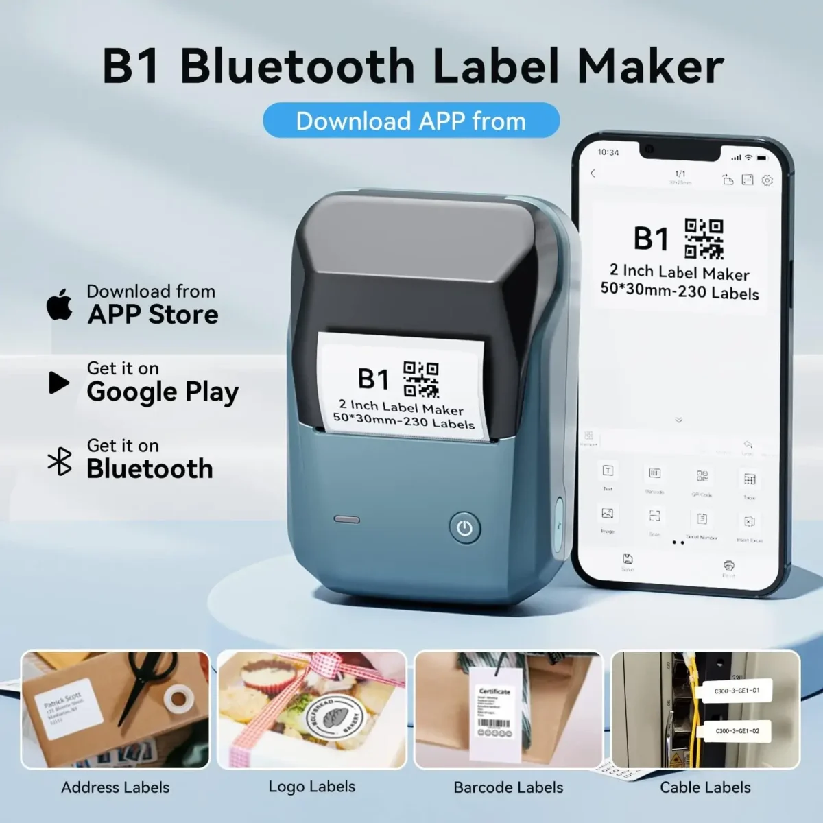 NIIMBOT B1 Inkless Label Maker with Tape - Image 4