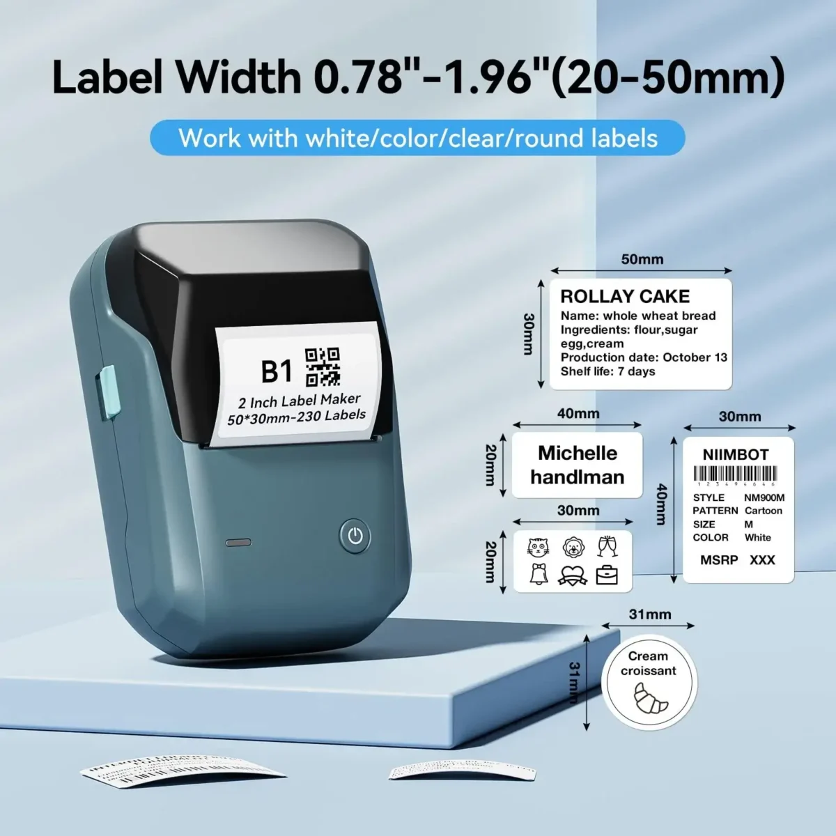 NIIMBOT B1 Inkless Label Maker with Tape - Image 2