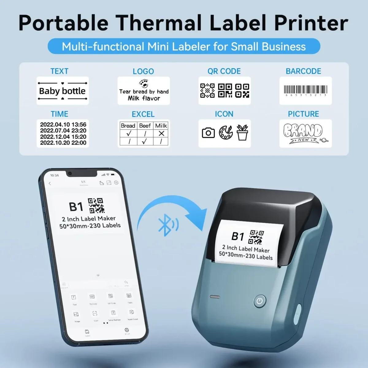 NIIMBOT B1 Inkless Label Maker with Tape - Image 3