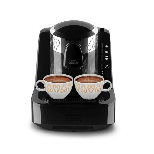 Okka Turkish Coffee Maker, Black with Chrome Rim-OK002C
