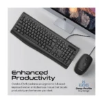 Promate Combo-CM4 ErgoComfort Wired Keyboard with Media Keys and 2400 DPI Mouse - Image 3