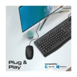 Promate Combo-CM4 ErgoComfort Wired Keyboard with Media Keys and 2400 DPI Mouse - Image 6
