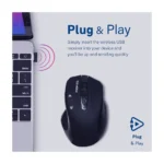 Promate Cursor EZGrip™ Ergonomic Wireless Mouse, Black - Image 2