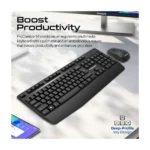 Promate Ergonomic Wireless Multimedia Keyboard with Palm Rest and Ambidextrous Mouse, ProCombo-14 - Image 3