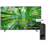 LG 75 Inch UHD 4K TV UQ80 Series, Cinema Screen Design 4K Active HDR WebOS22 With ThinQ AI Color Black Model – 75UQ80006LD – 1 Year Warranty.