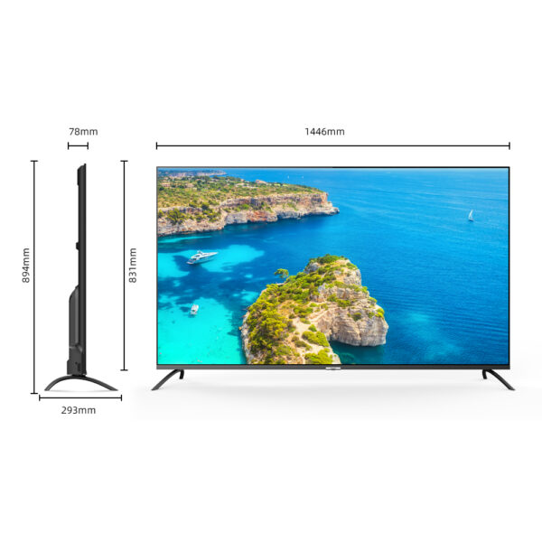 CHiQ 65 Inch QLED 4k Smart TV HD Android 11.0 Color Black Model – U65QM8V – 1 Year Warranty.